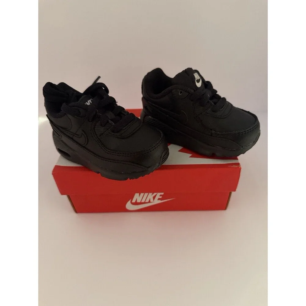 Nike Air Max 90 Toddler Size 4C Black Athletic Running Walking Shoes Sneakers